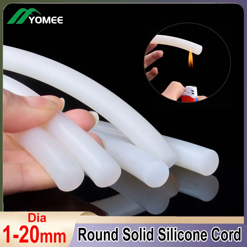 Cavo in Silicone solido bianco Dia 1-20mm guarnizione in gomma Trim Seal Strips striscia rotonda in gomma siliconica O-Bar resistente alle alte