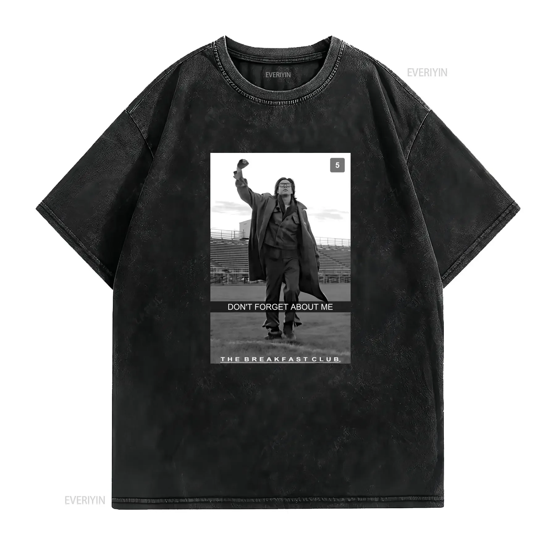 Retro Vintage 80s The Breakfast Club Classic Movie Don't Forget About Me Print Casual T Shirt vintage Washed Stylish Soft