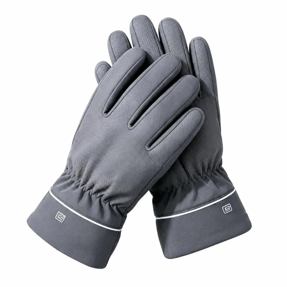 Fashion Double-Layer Winter Thermal Gloves Non-Slip Waterproof Touch Screen Gloves Thick Warm Windproof Ski Gloves Men Women