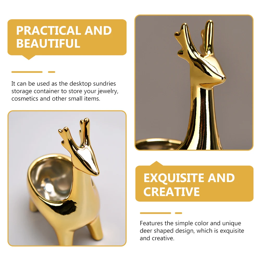 

Ящик для хранения в форме оленя, простой цветной настольный органайзер для мелочей, контейнер для ювелирных изделий, косметики, прочный держатель для домашнего использования