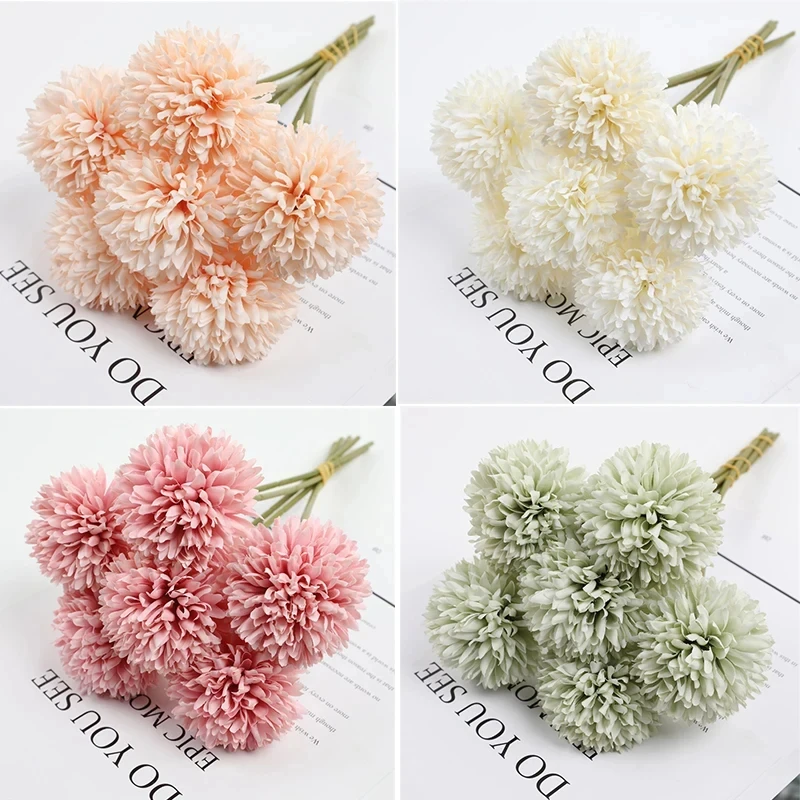 3/5PCS Artificial Flower Hydrangea Bouquet Wedding Home Decor Bedroom Decoration Craft Flower Arrangement Accessory