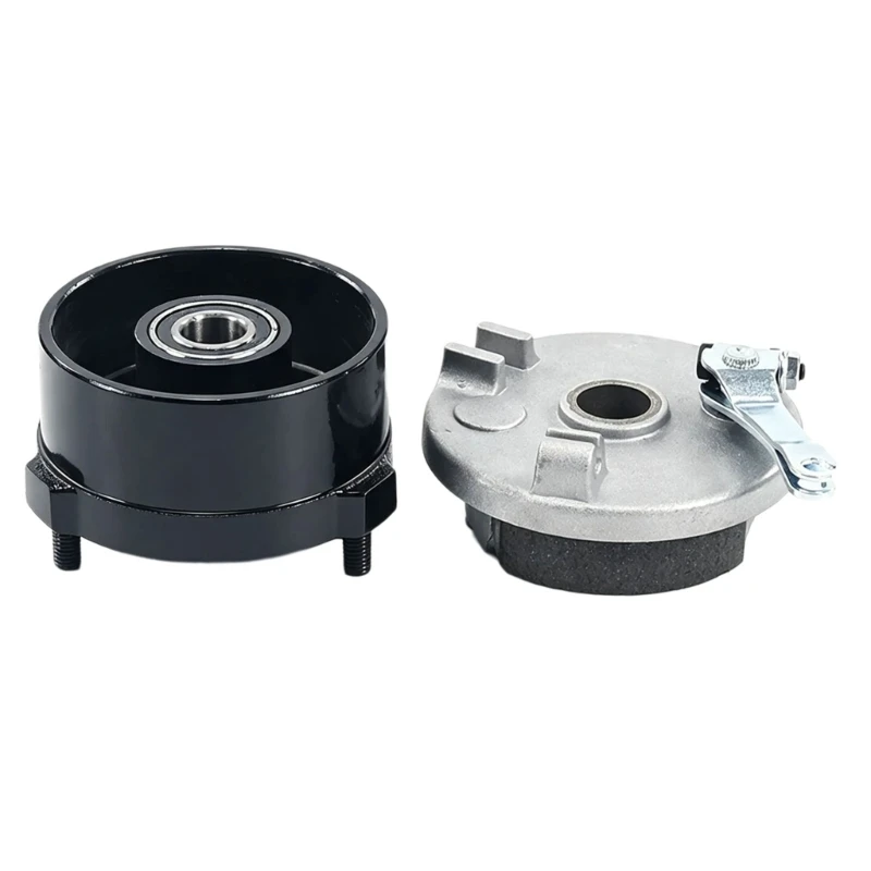 Front Drum Brake Assembly with Three-Post Mounting and Mechanical Brake Arm for 49cc/50cc/70cc/90cc/110cc Worn Part Replacement