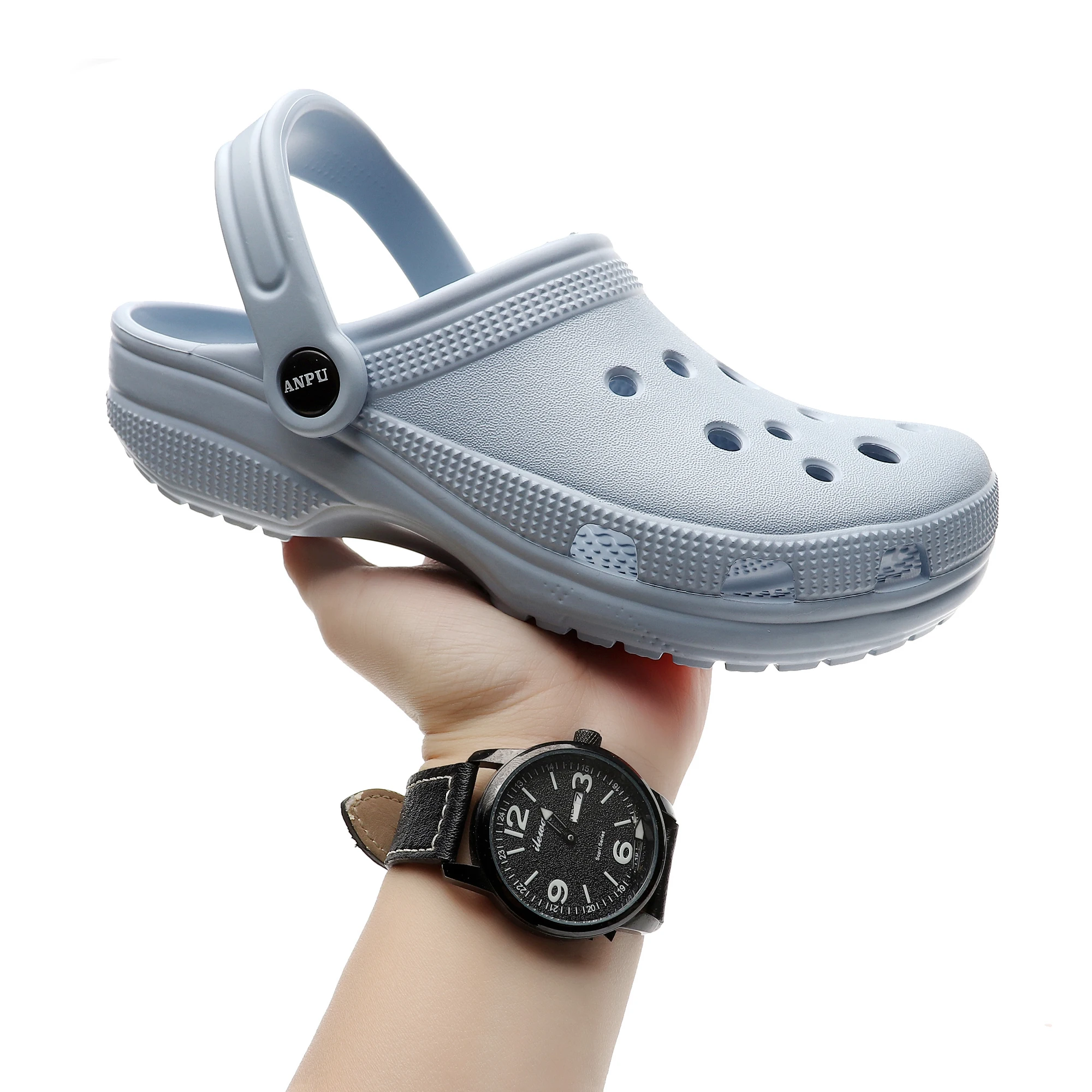Zuecos con soporte para el arco para hombres y mujeres, calzado para jardín, zapatillas de playa sin cordones para exteriores con colchón con cojín extraíble