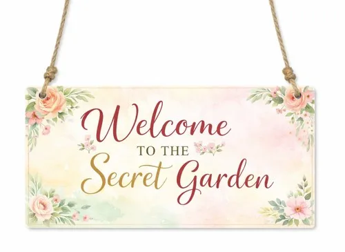 1x Welcome To Our Secret Outdoor Garden Metal Hanging Sign/Plaque Gift cpt41 --Tin Sign