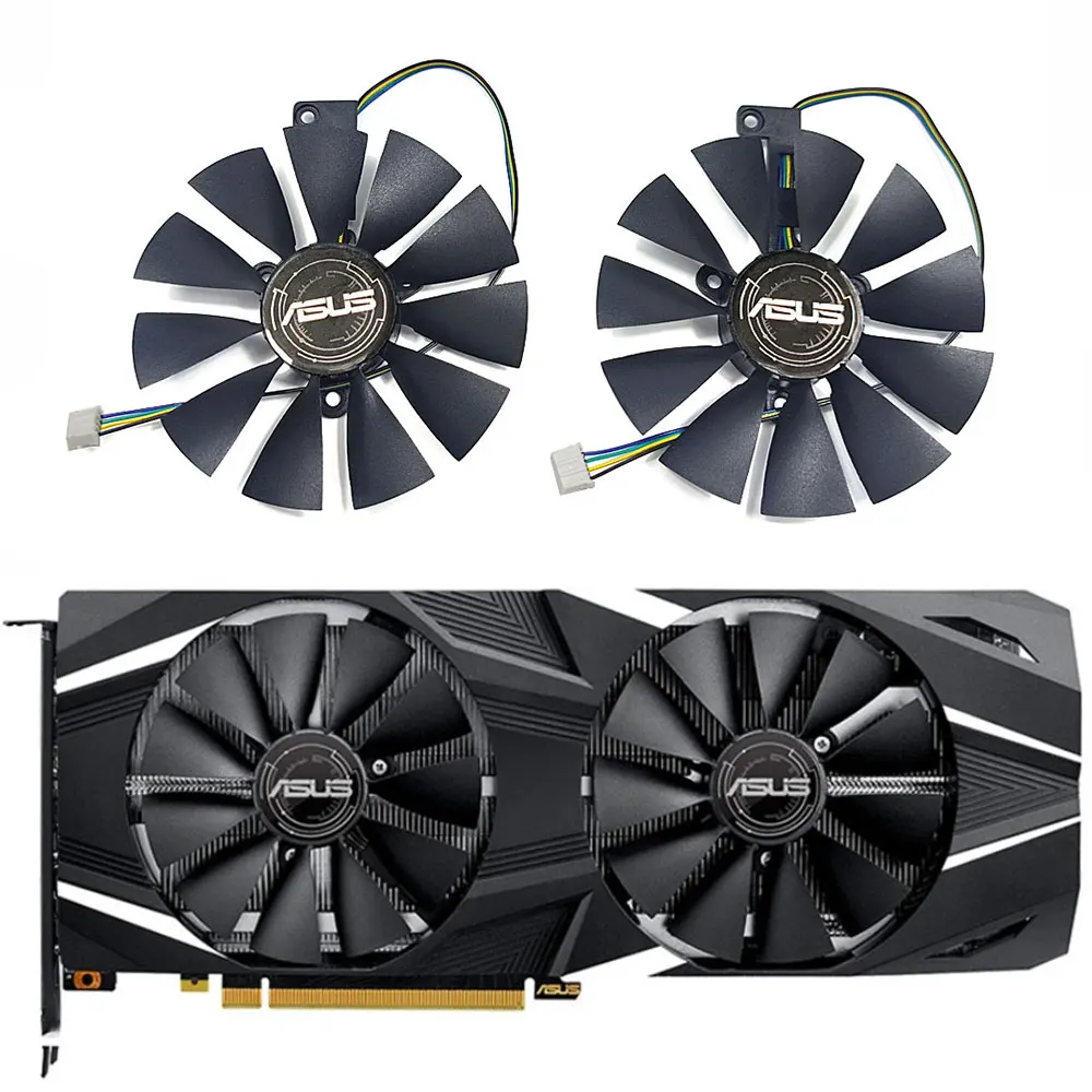 NOUVEAU ventilateur de GPU de DUAL-RTX FDC10U12S9-C 2060 2070 de 87MM 4IN, pour ASUS DUAL-RTX 2060 2070 2080 2080TI foucorporelle le ventilateur de refroidissement de carte