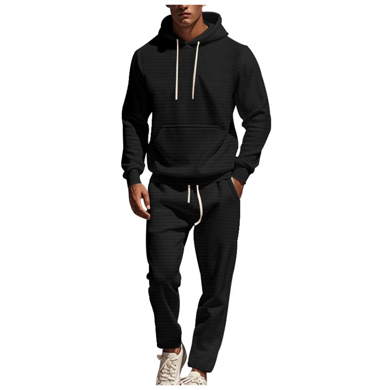 

Express Suits Men Mens And Womens And Winter Trend Street Loose Sports Classic Simple Color Matching Solid Color 3 Piece Set