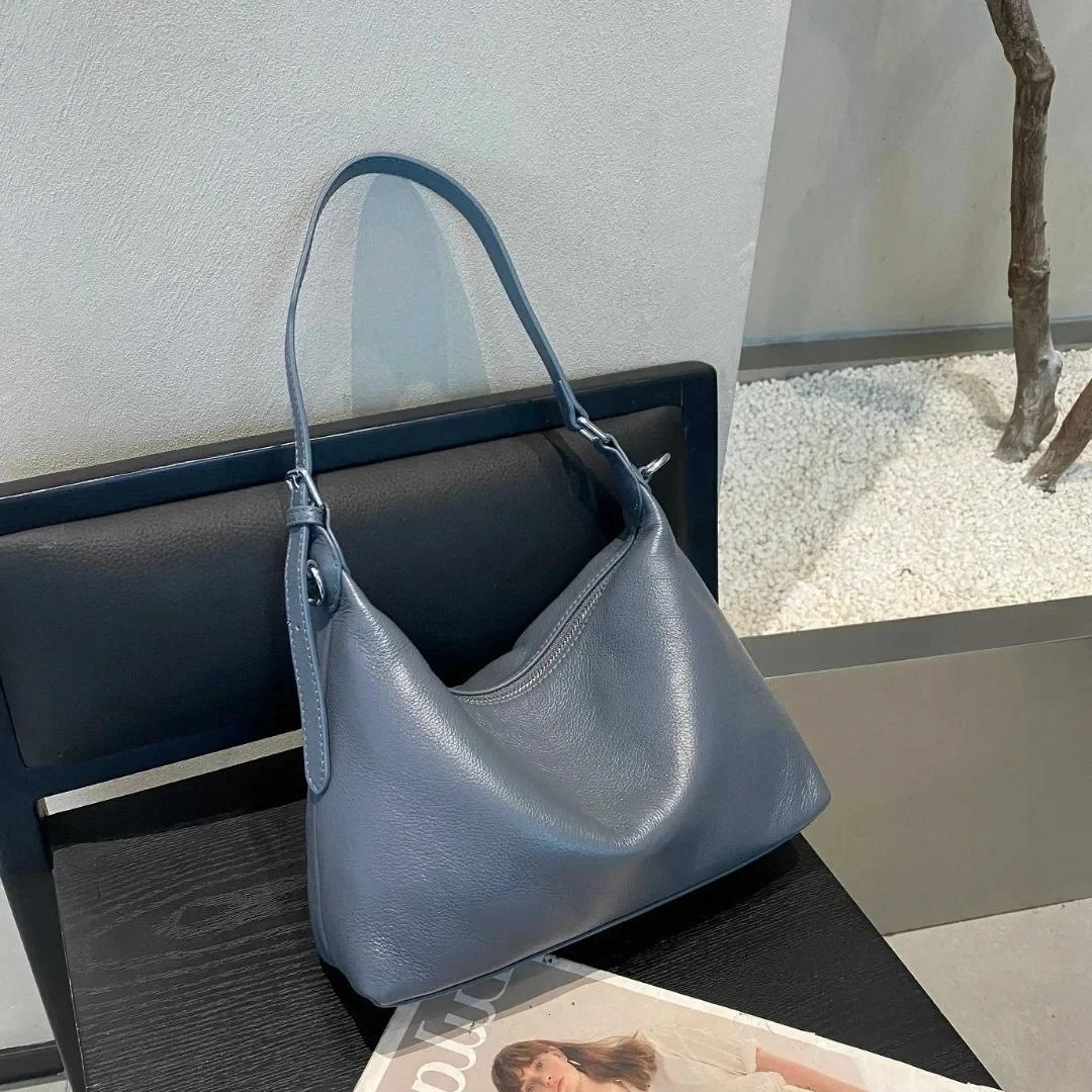 Women's Full-Grain Leather High Quality Crossbody Bag - Slim Zip Pocket Commuter Shoulder Purse for Day To Night