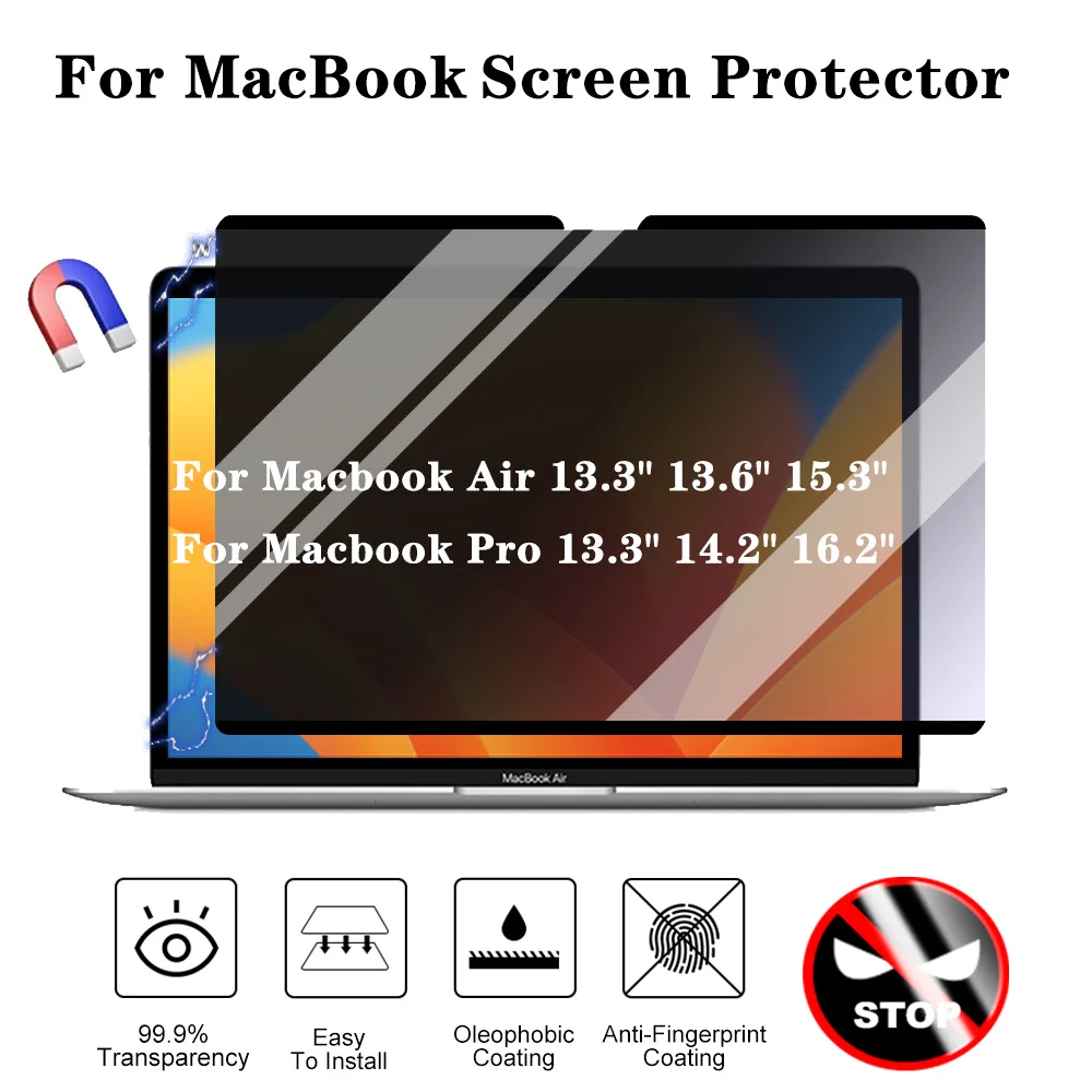 Magnetic Privacy Screen Protector Protect Filter Anti-peep Film For Macbook Air 13.3inch 13.6