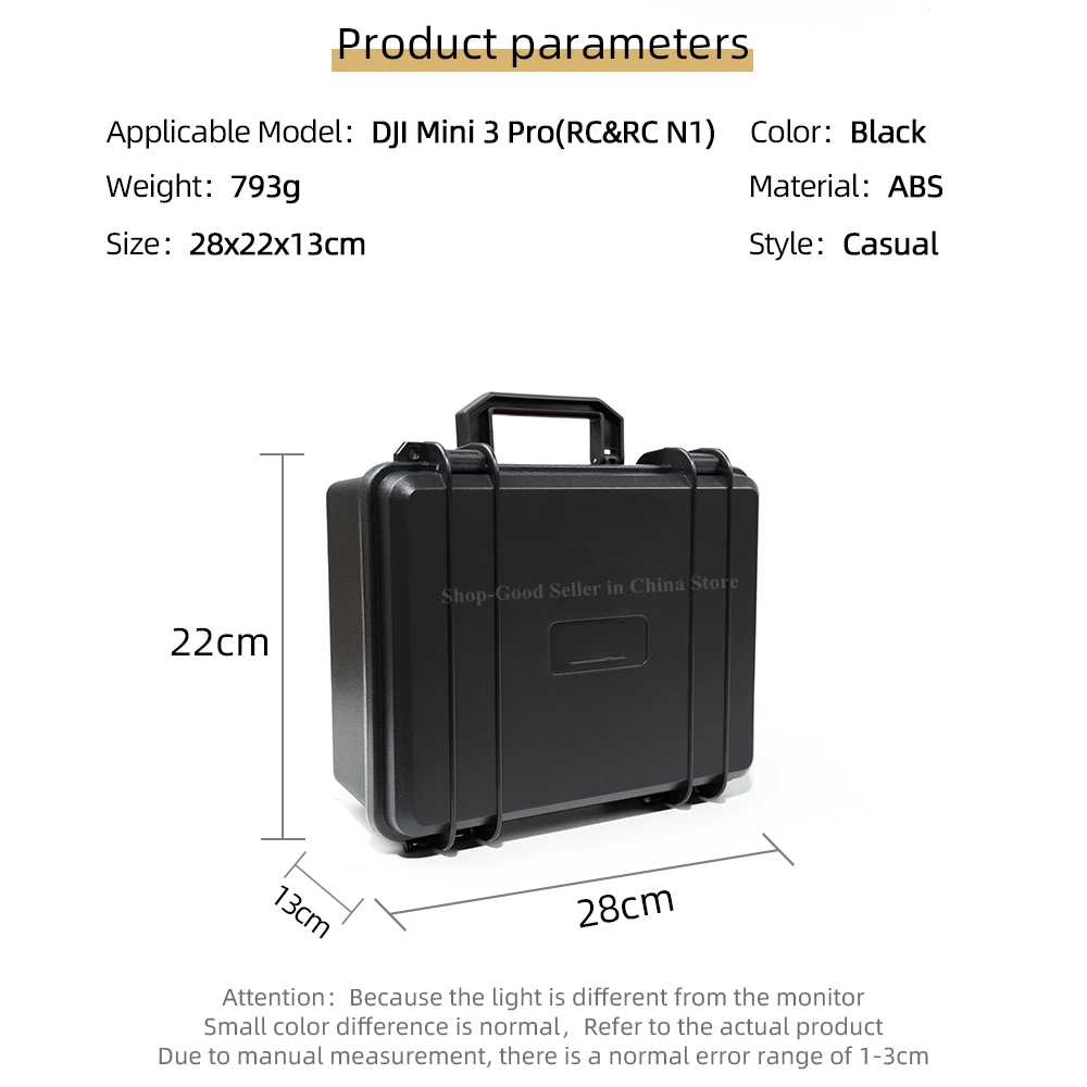 for DJI Mini 3 PRO/Mini 3 Storage Case Portable Suitcase Hard Shell Waterproof Explosion-proof Carrying Box Accessory