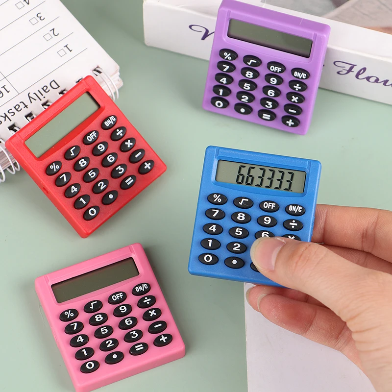 1PC Mini Candy Color Pocket Calculator 8 Digits Creative Square Portable Calculator School Office Stationery