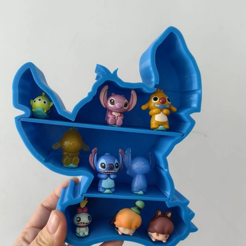 Stitch Animation Shape Mini Garage Kit Storage ตู้แบบถอดได้ไม่มีของเล่นเดสก์ท็อปรวบรวมชุด Display Rack