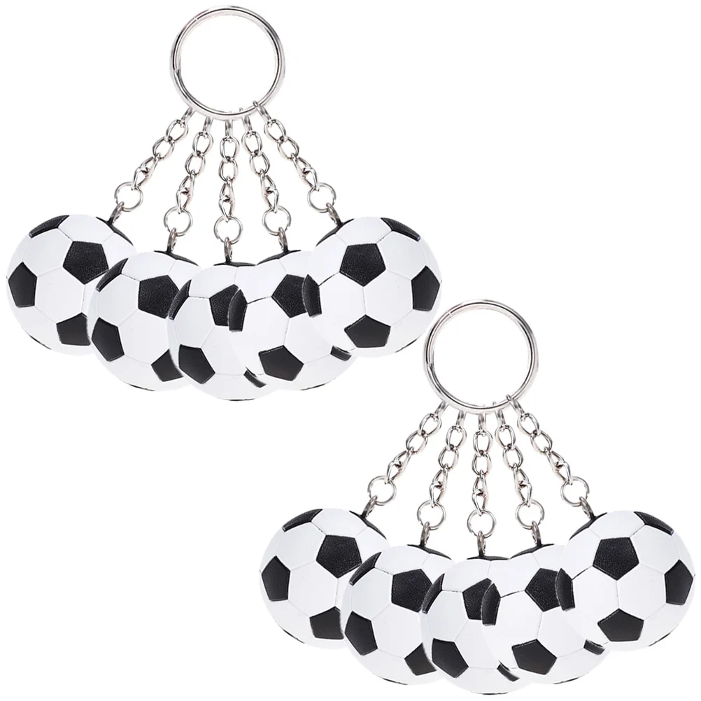 

10 Pcs Mini Soccer Football Keychain Boys Gifts Simulation Chains Girls Lovers Kids