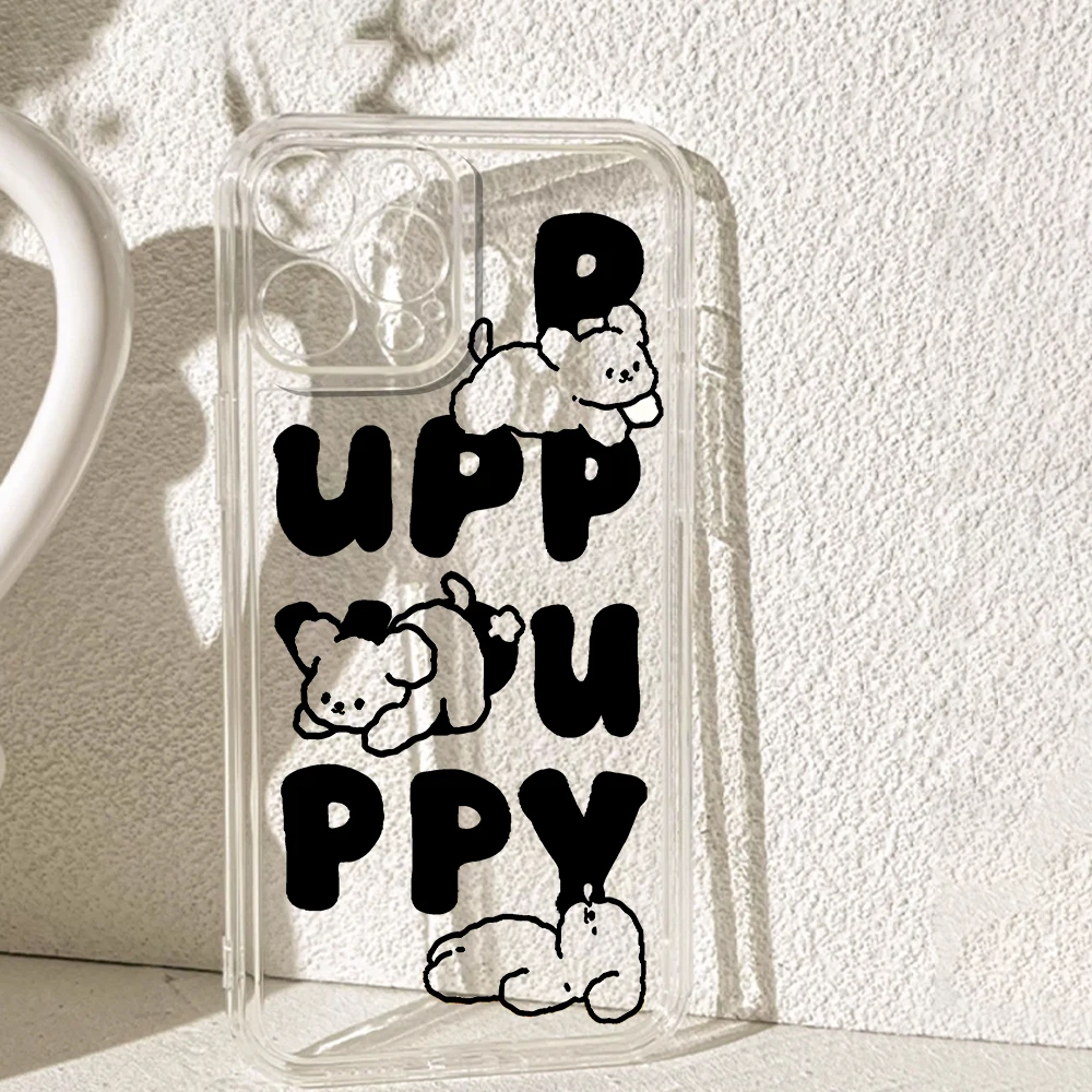 PUPPY Cute Dog Silicone Phone Case for IPhone 17 16 15 14 13 12 11 Pro Xs Max Air Mini 7 8 6 6s Plus SE 2020 2022 Cover