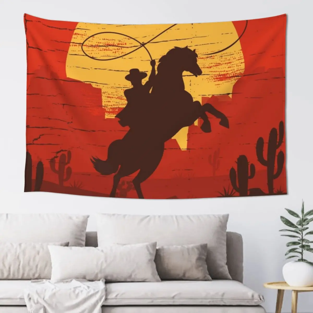 

Cowboys of the Wild West - Riding Solo Tapestry Home And Comfort Decor Aesthetic Room Decorations Home Supplies Tapestry