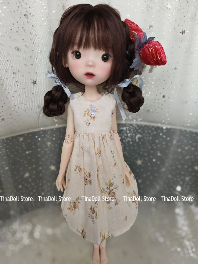 

（TinaDoll Store) rural flower style Landoudou/blythe 1pcs Clothes set( one-piece dress)for Landazz Landoudou/Blythe/ob22/ob24