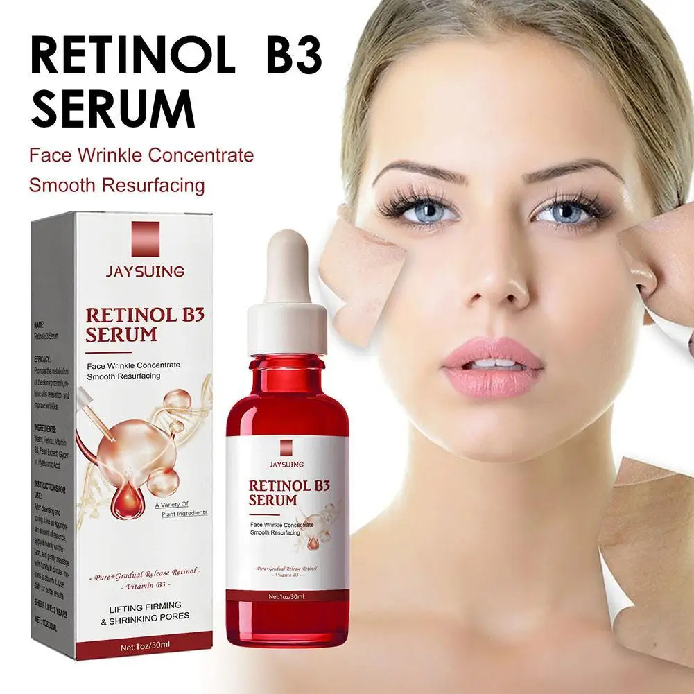 Retinol Rimpel Verwijderaar Gezicht Serum Instant Verstevigende Lifting Anti-Aging Vloeistof Vervagen Fijne Lijntjes Whitening Voeden Huidverzorgingsproduct