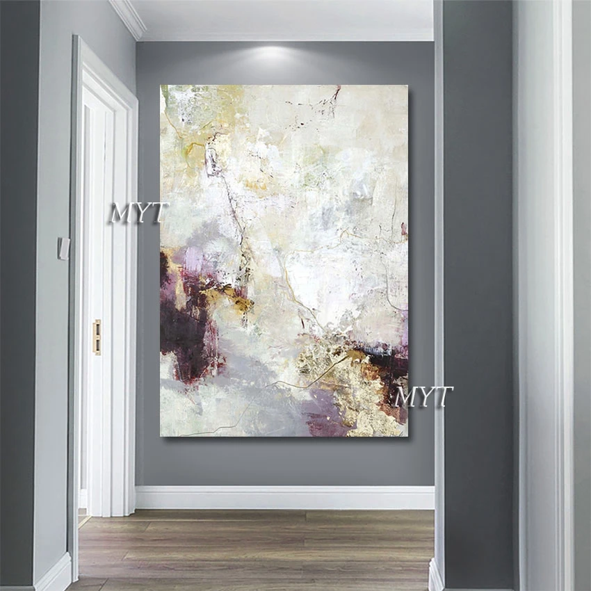 Simple Nordic Art Abstract Modern Wall Multitone Texture 100% Handmade Oil Painting Interior Decoration Illustration