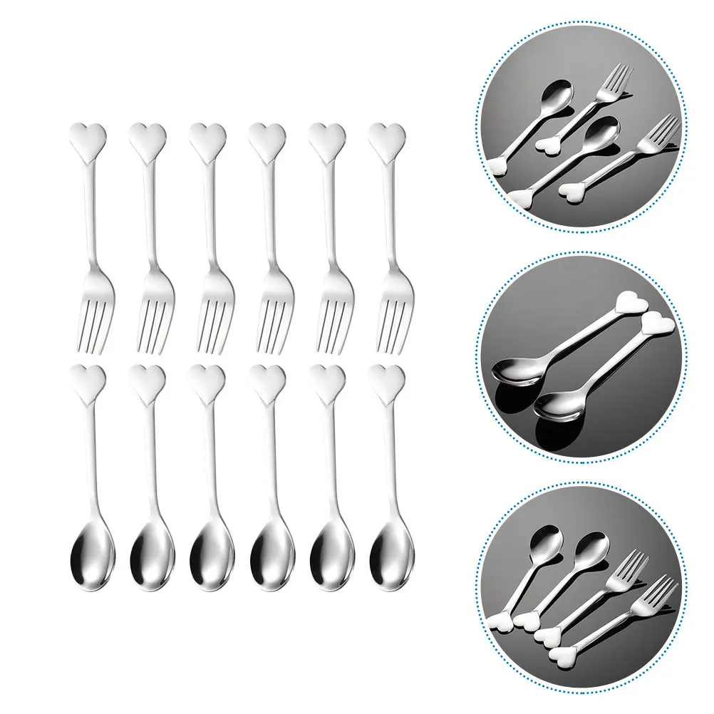 

Delicate Dessert Spoon Reusable Salad Fork Multi-Function Appetizer Fork Premium Stainless Steel Cutlery Set Practical for Home