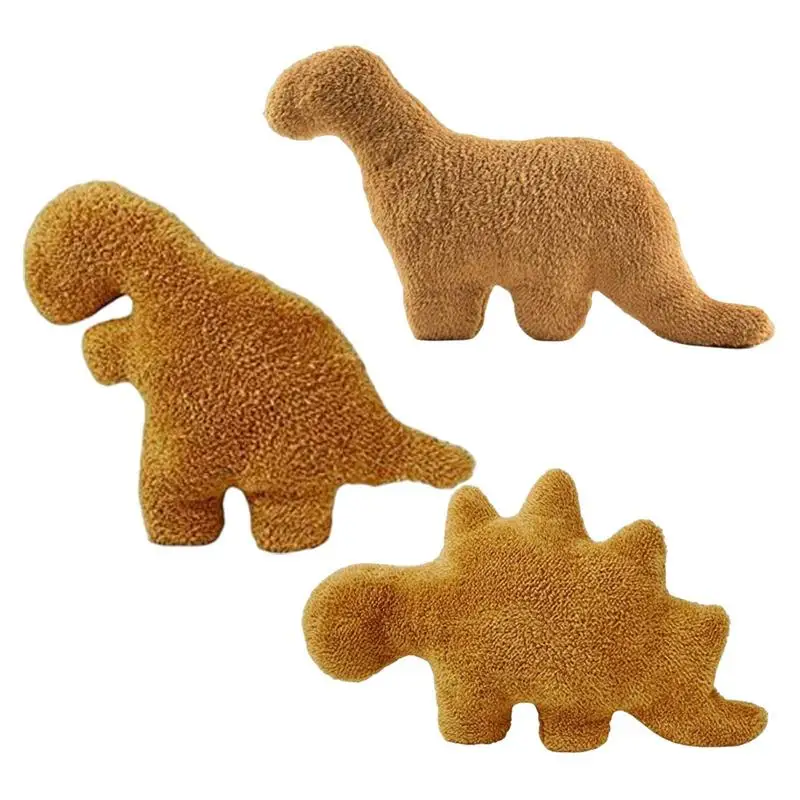 

Plush Dino Nugget Pillow Kids Educational Toys Soft Stuffed Animal Dinosaur Chicken Block Doll Plush Toy Baby Sensory Toys Gifts