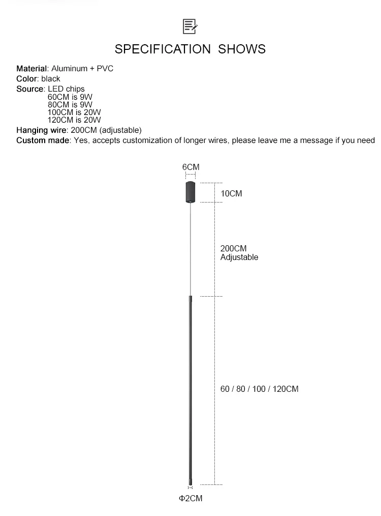 Modern LED Longer Pendant Lights Home Decor Hanging Lamp Dining Room Bedroom Bath Bedside Background Chandeliers Fixtures