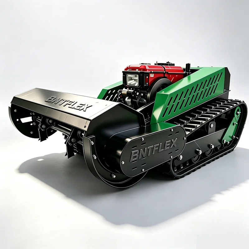25HP Water-Cooled Diesel Remote Control Flail Mower, 120cm Cutting Width All Terrain Crawler Lawn Mower for Orchard, Slope,