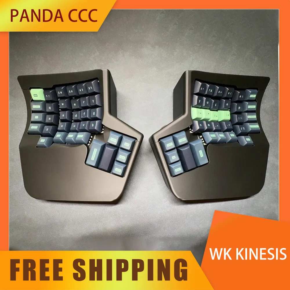 Wk Kinesis Split-Tastatur-Kit, kabellos, 2,4 G, WK Ergo Split-Tastatur, ergonomisch, Hotswap, individuelles PC-Gamer-Zubehör, unterstützt VIAL