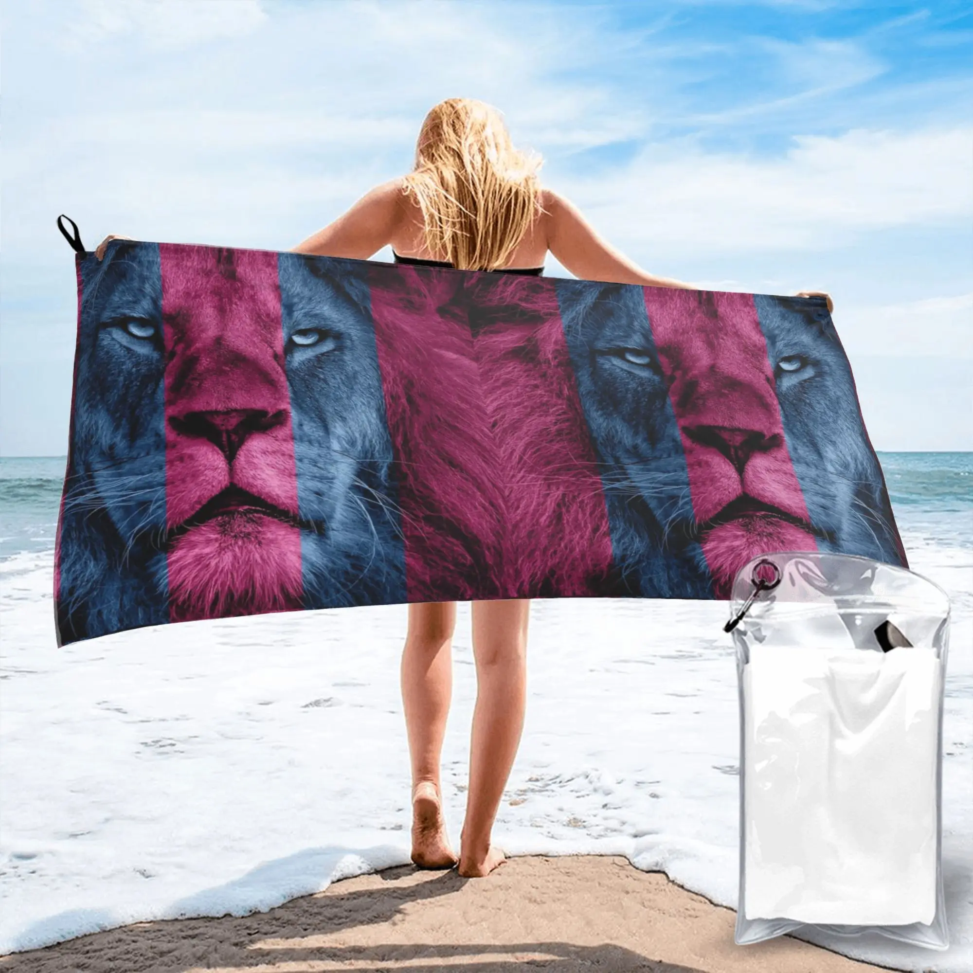 

Пляжное полотенце Aston Villa Lion из мягкой микрофибры, быстросохнущее, впитывающее, для бассейна