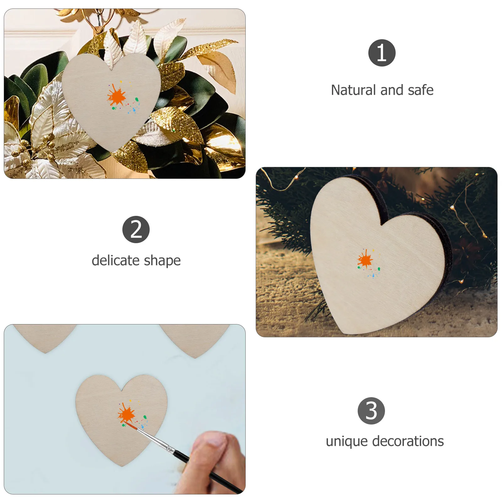 

20pcs Diy Wooden Blanks Creative Painted Chips Craft Supplies Home Decor Wedding Art Projects Cutouts Wood Slices Wood Pieces