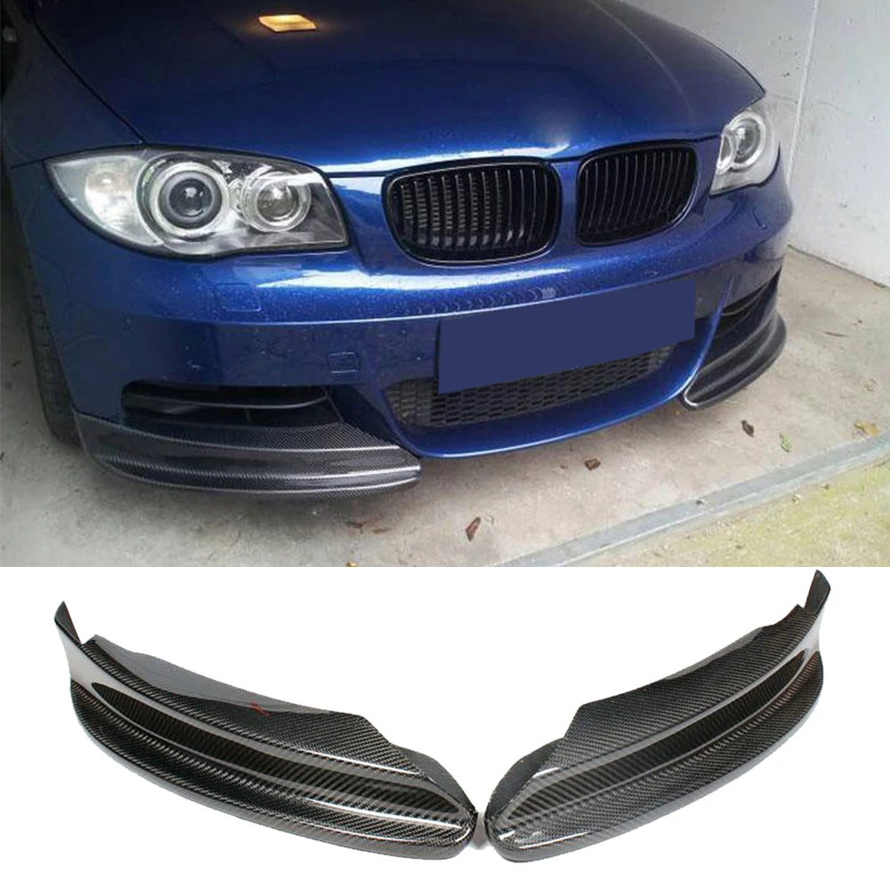 Carbon Fiber Front Bumper Splitters Lip For BMW 1 Series E82 M Sport Sedan 2007-2013 Car Front Splitters Apron Spoiler