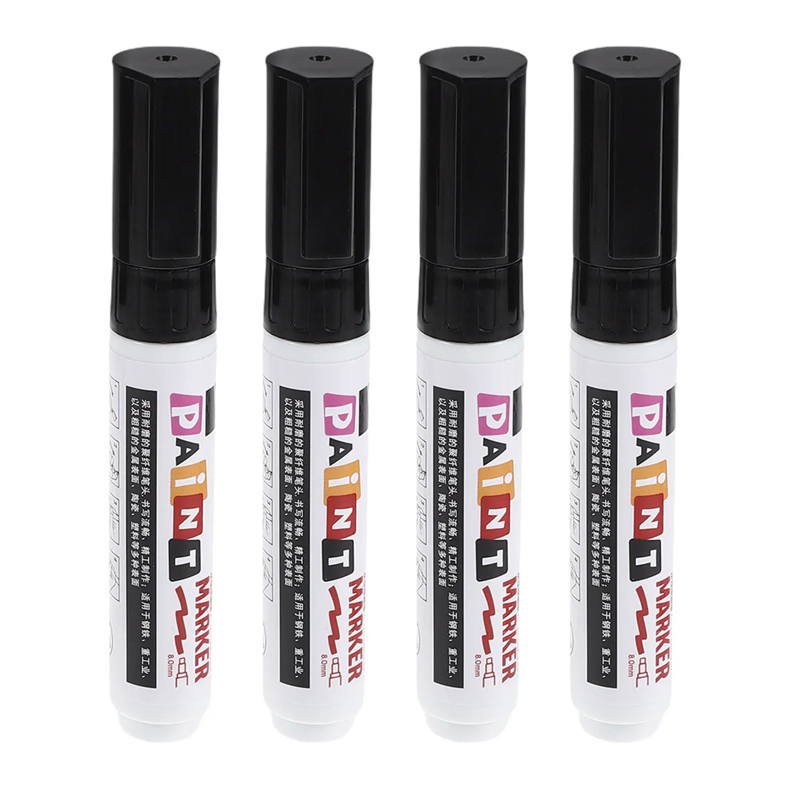 

4Pcs Stone Paint Pens Black Water-Based 8Mm Tombstone Marker Repair Pen Waterproof Permanent Engraving Monument Touchup