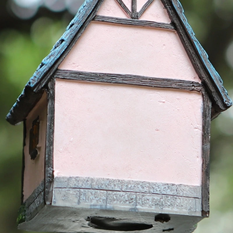 Bird Nest Outdoor Nest Box Hideouts for Bird Crafts Nest for Hummingbird with Shelter Painted House