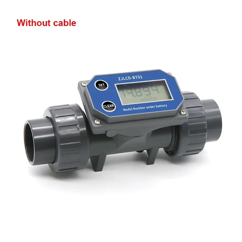 Turbine Flow Meter Electronic LCD Digital Display Flowmeter ZJLCD-BT01 PVC Pipe Liquid Water For Farm/Garden Irrigation