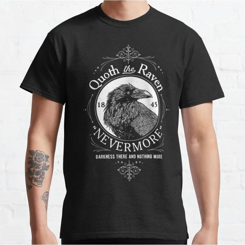 

Quoth the Raven Nevermore Viking Gift t shirt Norse Mythology Valhalla Graphic clothes 100% cotton print tee All size tops S-6XL