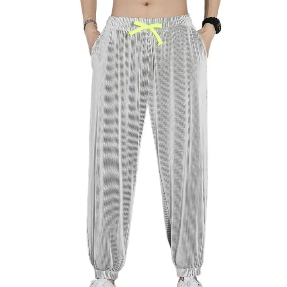 Joggers de mode avec poignets rétractables pour hommes, pantalons de sport, ceinture élastique, pantalons de survêtement polyvalents, jambe large, course à pied