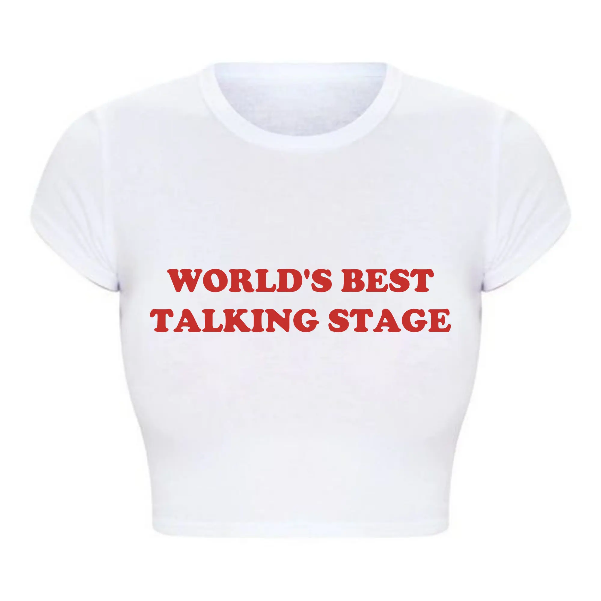 World's Best Talking Stage Women Cropped Top Y2k Summer Fashion Sexy Club Wear Outfits Causal Baby Tee Harajuku Womens T Shirts