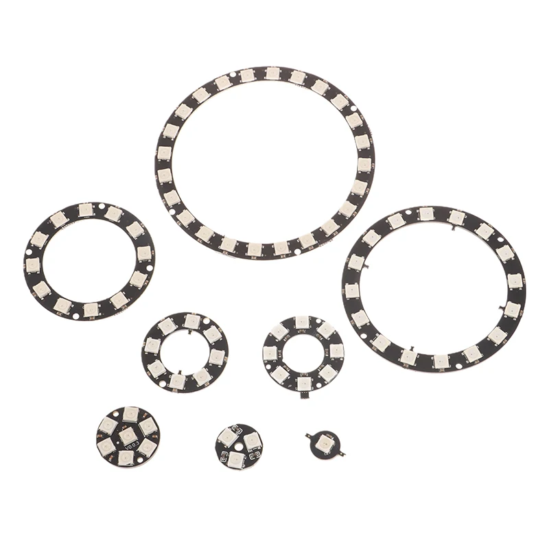 New WS2812B Individually Addressable Pixel Ring 1/3/7/8/12/16/24 LEDs WS2812 Built-in IC 5050 RGB LED Ring Module Led Light DC5V image 5