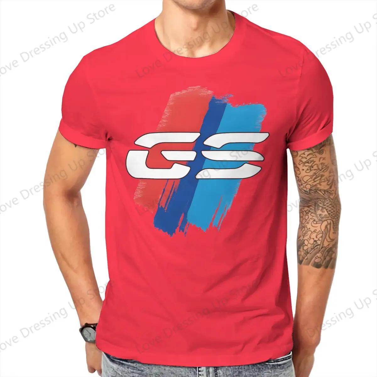 

2025 GS Motorcycle BRUSHES T Shirt Grunge Men Tees Summer Clothing COTTON Crewneck TShirt Half Sleeve Men's Outdoor Cycling