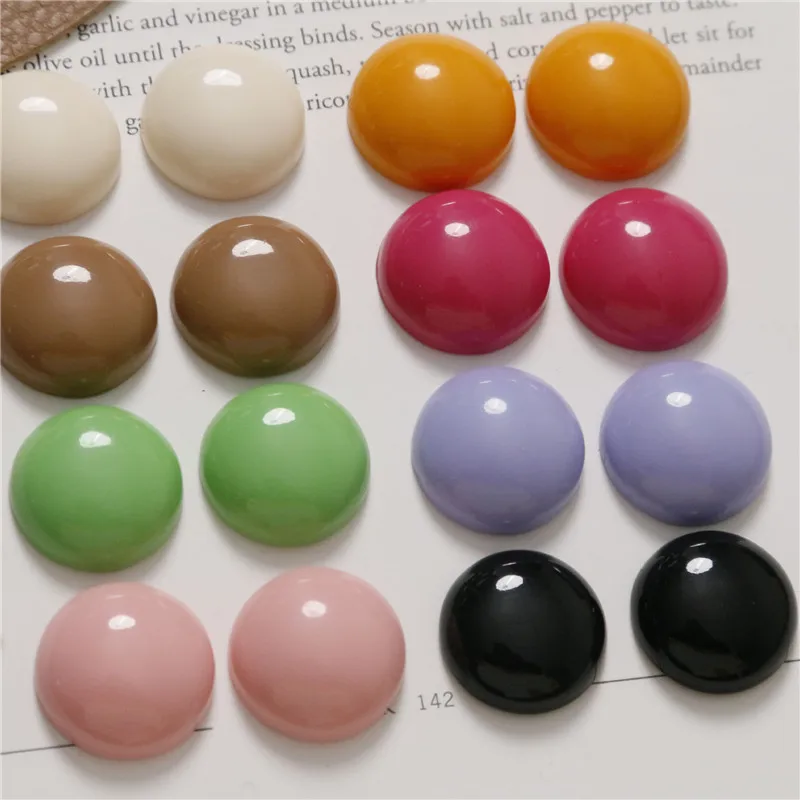 Wholesale 100pcs/lot 18mm color print geometry rounds shape resin cabochon beads diy jewelry earring/hair accessory