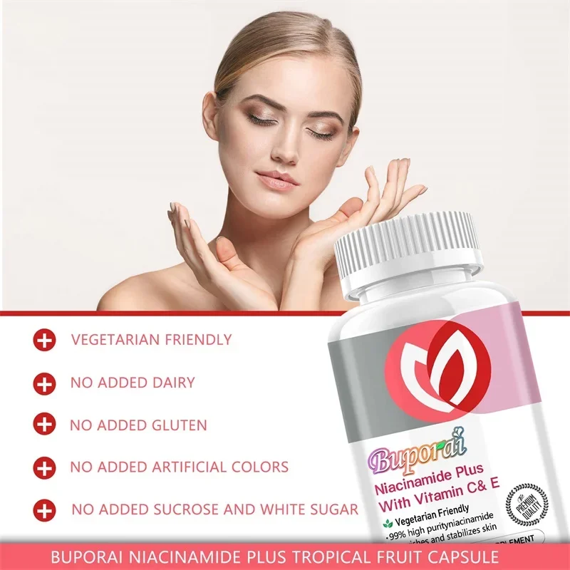 

Niacinamide with Vitamins C & E - Helps with Skin Cell Health, Anti-aging, Wrinkle Reduction, and Energy ProductionSupplement