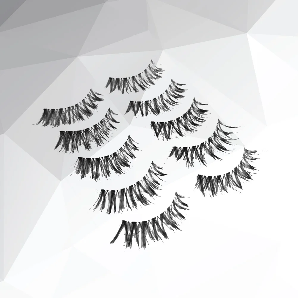 5 paires de faux cils naturels longs et épais, conception croisée, Extension de cils denses pour femmes et filles, amélioration du maquillage des yeux