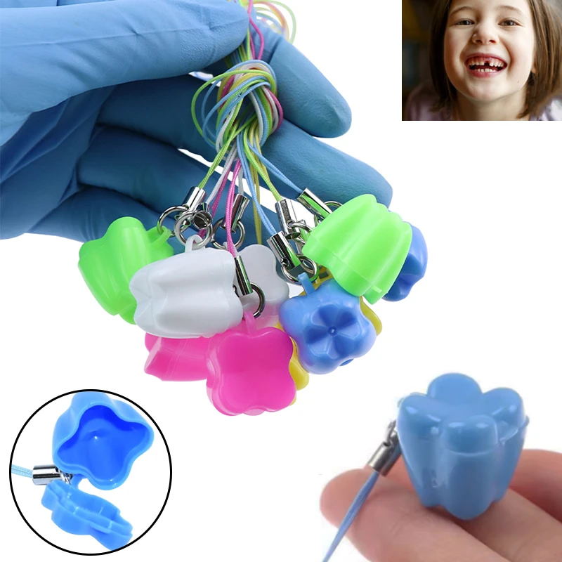 

10pcs Colorful Baby Kids Tooth Milk Storage Box Teeth Shape Cute Mini Dental Storage Children's