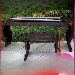One-piece solid wood thickened and widened teaching double guqin table