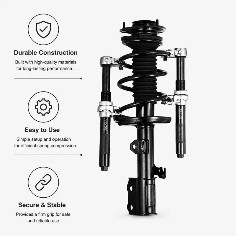 Juego de 2 compresores de resortes helicoidales, juego de compresores de resortes MacPherson, capacidad de 2646 libras, con soporte de seguridad y estuche de transporte, para reparación de suspensión de automóviles, camiones, ATV y UTV