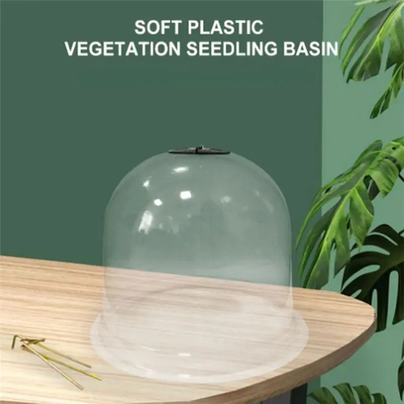 AB42-6Pc Reusable Plastic Greenhouse Garden Plant Seedling Germination Covers 10In Dome Frost Guard Freeze Protection 26X21cm