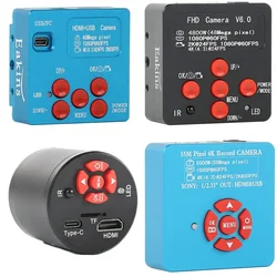 48MP 55MP 4K 2K HDMI USB C mocowanie mikroskop trójokularowy aparat cyfrowy przemysłowa naprawa telefonu komórkowego PCB lutowany rejestrator wideo