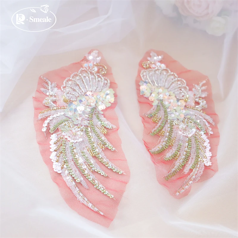 Rote Pailletten Perlenstickerei Spitze Engelsflügel. Kopfbedeckung, Kostüm Hanfu Gürtel, Champagner Gold Fischschuppen, Performance Kostüm, RS 252286 – Detail 6