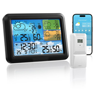 WiFi Weather Station with Outdoor Sensor App Tuya Wireless Indoor Outdoor Digital Thermometer Hygrometer for Home Office
