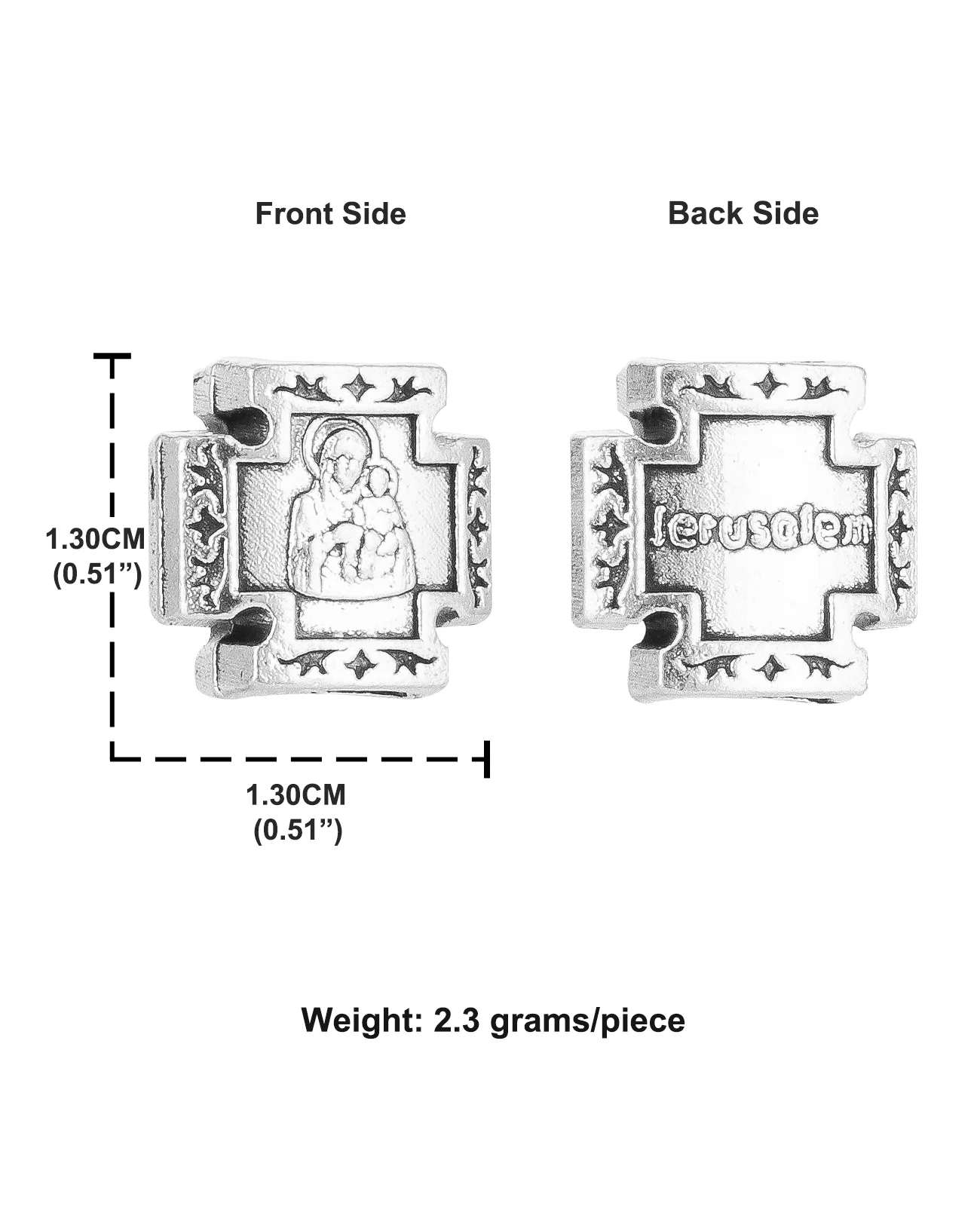 Diyalo 20 Stück Säugling Jesus Jerusalem Kreuz Heilige Maria Spacer Perlen für DIY Armband Halskette Rosenkranz Rosenkranz Schmuckherstellung Teile – Detail 6