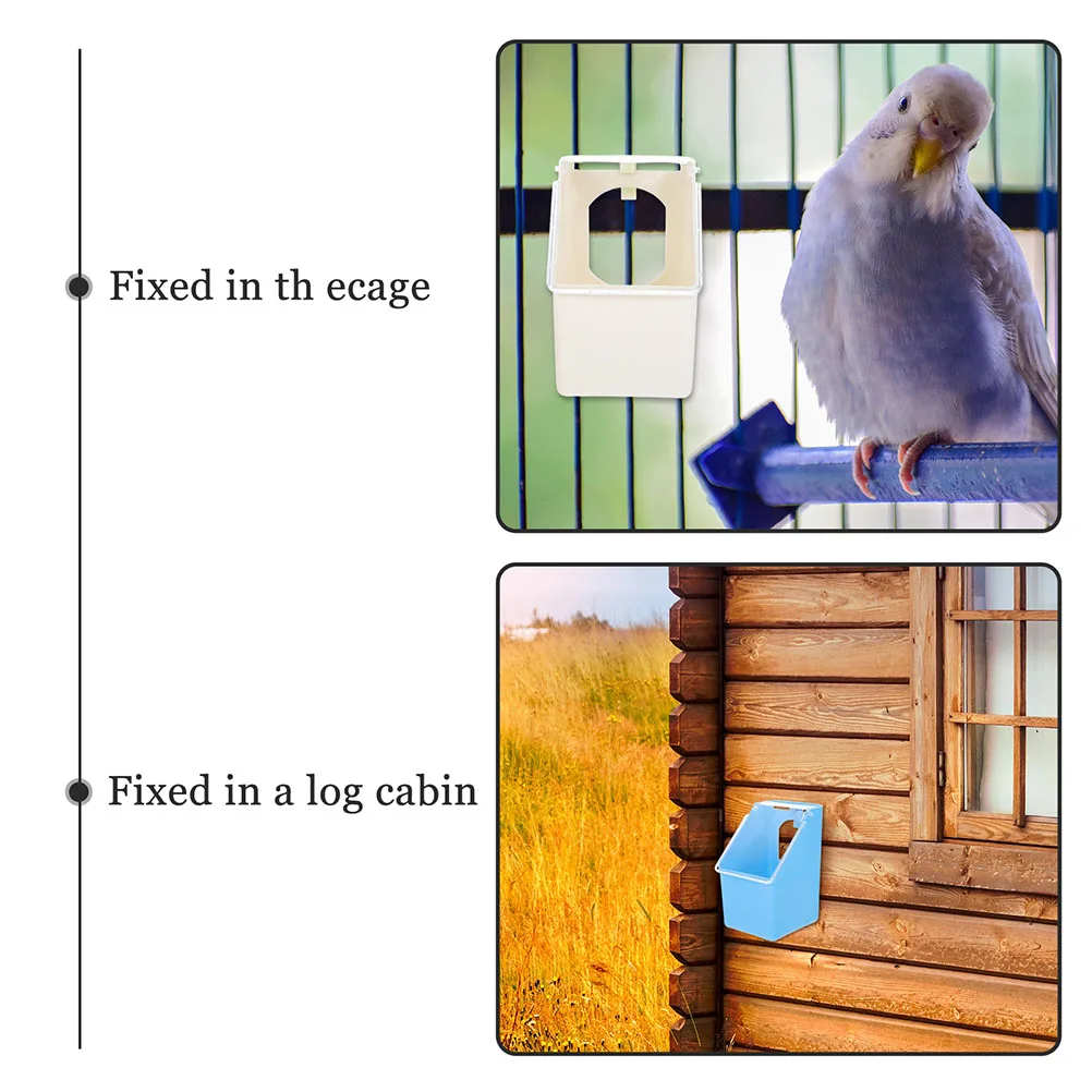 

2Pcs Plastic Hanging Pigeon Feeding Containers Wear Resistant Bird Feeder Boxes Leak Proof Small Bird Supplies