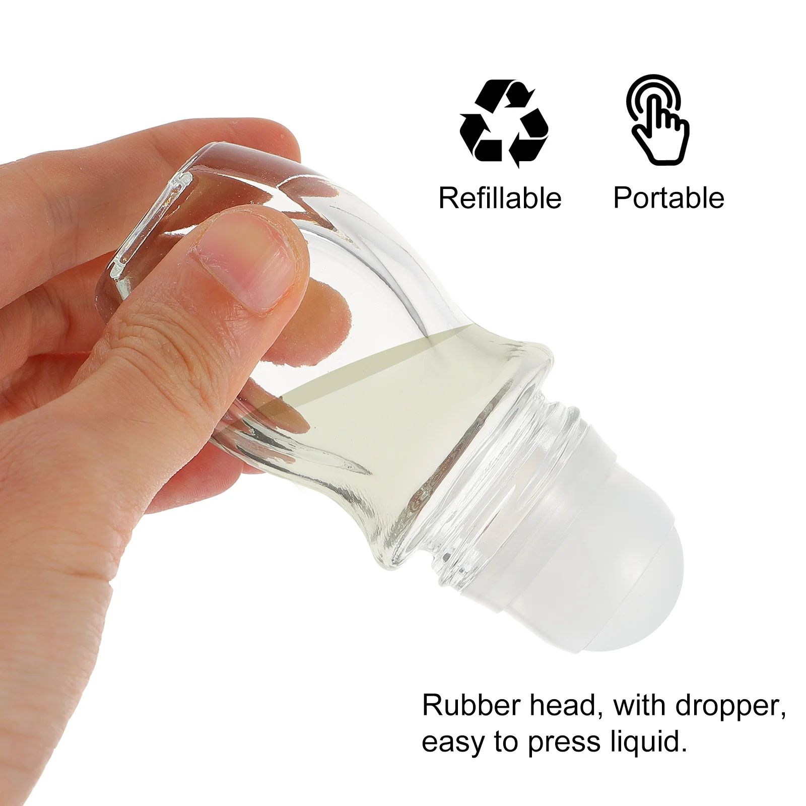 Botellas con rodillo de aceite esencial, contenedor rellenable de vidrio de 30ml, dispensador de almacenamiento de líquidos para aromaterapia de viaje, 4 Uds.